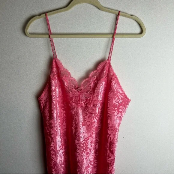 Vintage Deena Pink slip dress Lacey nightie Y2K style size: L - Picture 2 of 12